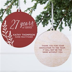 Retirement Personalized Ornament- 3.75 Wood - 2 Sided