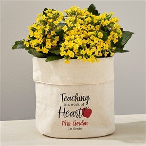 Personalized Canvas Flower Planter - Inspiring Teacher