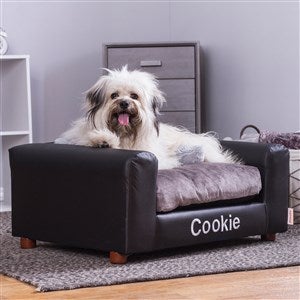 Personalized Pet Leatherette Charcoal Sofa - Medium