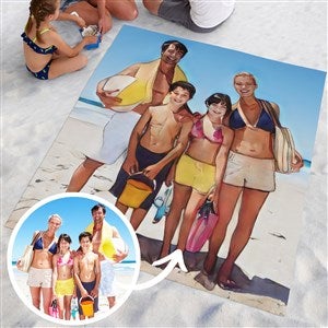 Cartoon Yourself Personalized Photo Beach Blanket