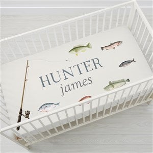 Gone Fishing Personalized Crib Sheet