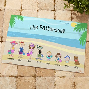 Personalized Beach Vacation Family Doormats