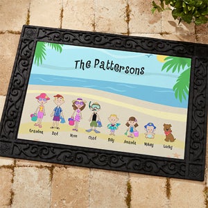 Summer Family Character Personalized Doormat- 18x27