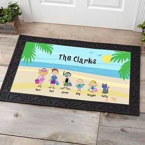 Summer Family Character Personalized Doormat- 20x35