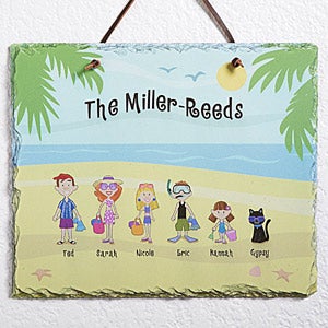 Personalized Beach Vacation Slate Wall Plaque