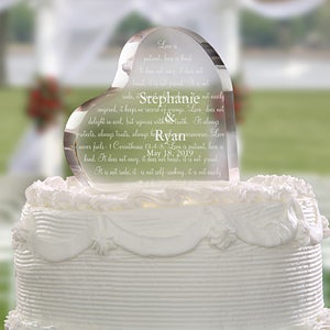 Personalized Wedding Cake Topper - Love Is Patient