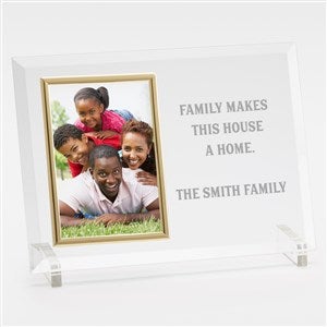 Engraved Glass Vertical Picture Frame For Family