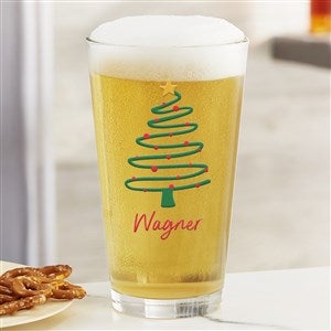 Abstract Christmas Tree Personalized Christmas 16oz. Pint Glass