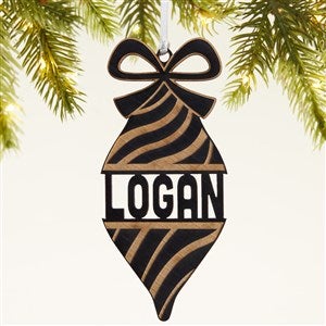 Retro Ornament Personalized Wood Ornament- Black