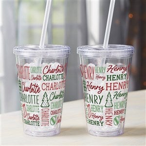 Santa and Friends Personalized 17 oz. Insulated Acrylic Tumbler