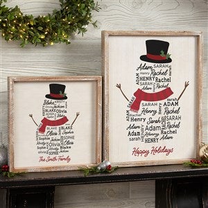 Snowman Repeating Name Personalized Frame Wall Art  - 42491