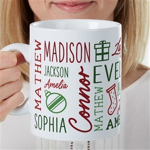 Holiday Repeating Name Personalized Coffee Mug 30 Oz.