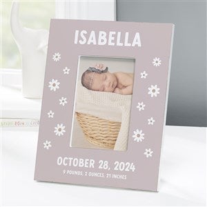 Retro Daisy Personalized Baby 4x6 Tabletop Frame- Vertical