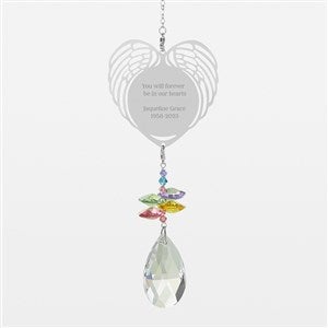 Engraved Memorial Pastel Winged Heart Suncatcher