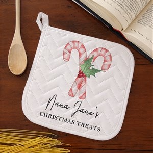 Candy Cane Kitchen Personalized Christmas Potholder