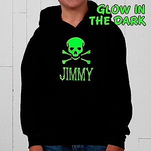 Glow-in-the-Dark Skull- Hooded Sweatshirt