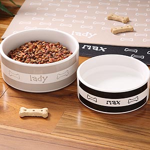 Personalized Ceramic Dog Bowls - Doggie Diner