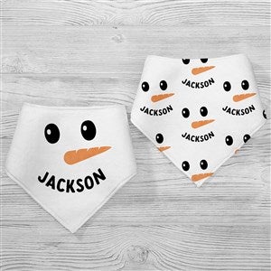 Smiling Snowman Personalized Holiday Bandana Baby Bibs