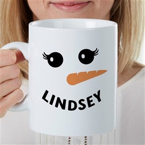 Smiling Snowman Personalized Christmas Coffee Mug 30 Oz.