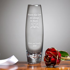 Personalized Romantic Bud Vase - Always In Bloom Flower Vase