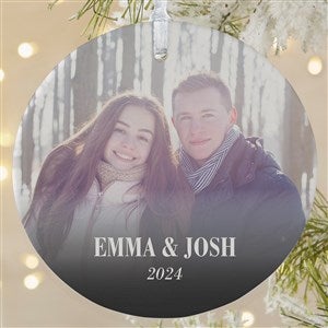 Merry & Bright Personalized Photo Christmas Ornament - Large