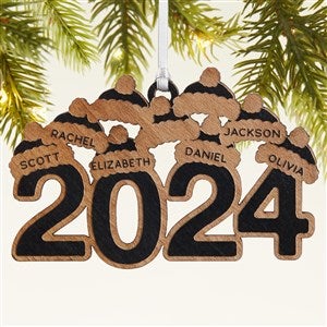 2024 Personalized Wood Christmas Ornament - Black