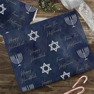 Love And Light Personalized Hanukkah Wrapping Paper Roll - 6ft Roll