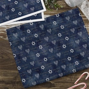 Love And Light Personalized Hanukkah Wrapping Paper Sheets - Set Of 3