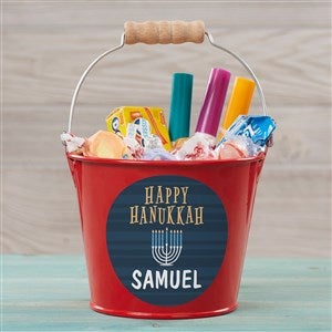 Hanukkah Personalized Mini Treat Bucket-Red