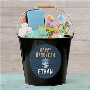 Hanukkah Personalized Large Treat Bucket- Black