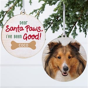 Santa Paws Personalized Ornament-3.75 Wood - 2 Sided