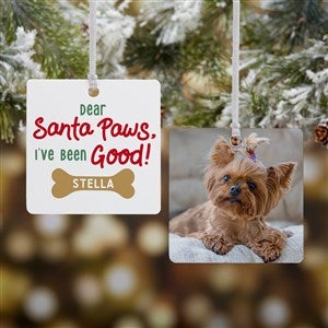 Santa Paws Personalized Ornament-2.75 Metal - 2 Sided