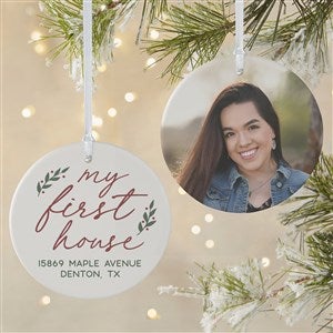 Our First Home Personalized Photo Christmas Ornament - 2-Sided