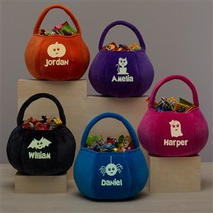 Glow-In-The-Dark Halloween Characters Personalized Plush Treat Bag - 43334