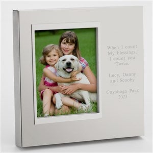 Engraved New Baby Silver Uptown 4x6 Picture Frame- Horizontal/Landscape