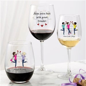 Cheers to Friendship philoSophies Personalized Wine Glasses - 43715