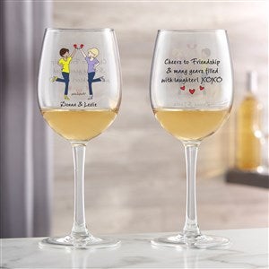 Cheers To Friendship PhiloSophie's Personalized Red Wine Glass - 2 Friends