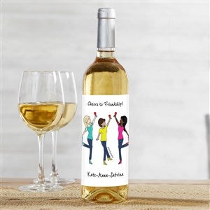 Cheers To Friendship PhiloSophie's Personalized Wine Labels - 3 Friends