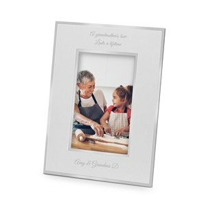 Personalized Flat Iron Silver Family Picture Frame - Horizontal 4x6