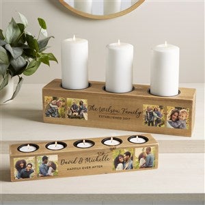Personalized Photo Wood Candle Holder  - 44354