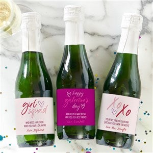 Galentine's Day Personalized Mini Liquor Bottle Labels  - 1 Set Of 12