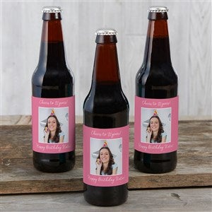 Party Photo Personalized Beer Bottle Labels- Set Of 6-1 Photo - 6 Labels