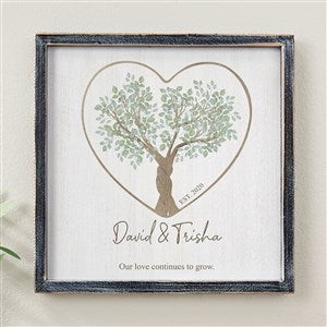 Rooted In Love Personalized Blackwashed Barnwood Frame Wall Art - 12x12