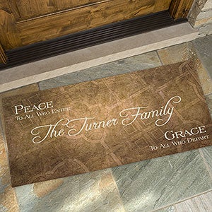 Personalized Family Name Large Welcome Mat - Peaceful Welcome