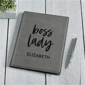 Boss Lady Personalized Junior Portfolio-Charcoal