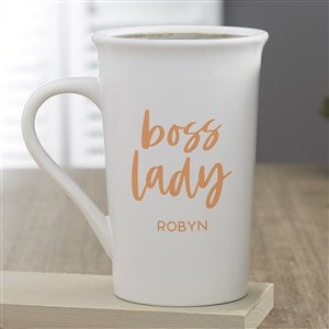 Boss Lady Personalized Latte Mug 16 Oz.- White