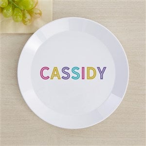 Girls Colorful Name Personalized Kids Plate