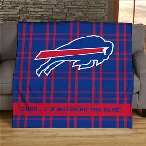 NFL Plaid Pattern Buffalo Bills Personalized 60x80 Plush Fleece Blanket