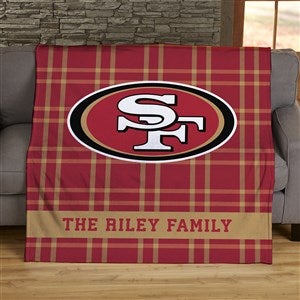 NFL Plaid Pattern San Francisco 49ers Personalized 60x80 Plush Fleece Blanket