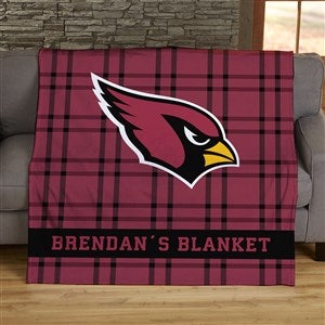 NFL Plaid Pattern Arizona Cardinals Personalized 50x60 Plush Fleece Blanket